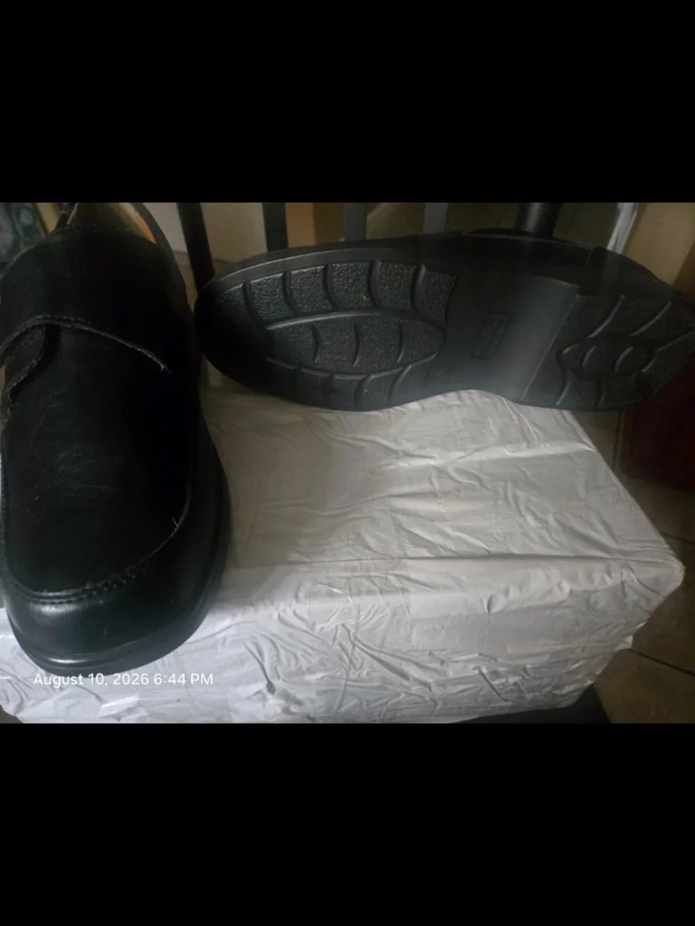 Men's Black Velcro Memory Foam Dress Shoes Thom McAn 13 Wide 13W New NWOT